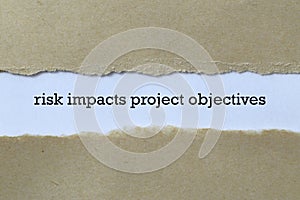 Risk impacts project objectives word on paper