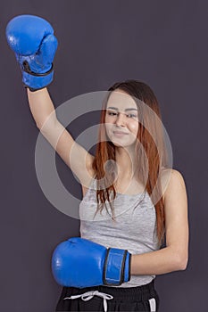Risk of injury. Female boxer change attitudes within sport. Rise of women boxers. Girl cute boxer photo