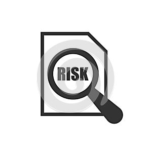 Risk level icon in flat style. Result vector illustration on white isolated background. Assessment business concept