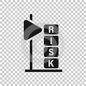 Risk level icon in flat style. Result vector illustration on white isolated background. Assessment business concept