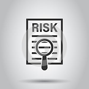 Risk level icon in flat style. Result vector illustration on white isolated background. Assessment business concept