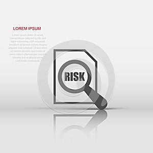 Risk level icon in flat style. Result vector illustration on white isolated background. Assessment business concept