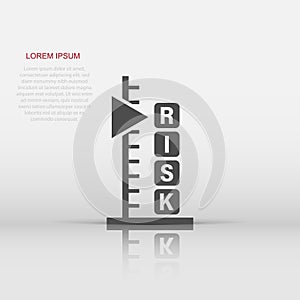 Risk level icon in flat style. Result vector illustration on white isolated background. Assessment business concept