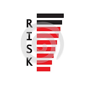 Risk level icon in flat style. Vector illustration on white background. Business concept.