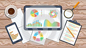 Risk management assessment financial business concept. Modern data analysis, strategy planning, risk management and evaluation