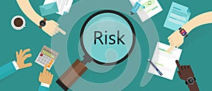 Risk management asset vulnerability assessment concept