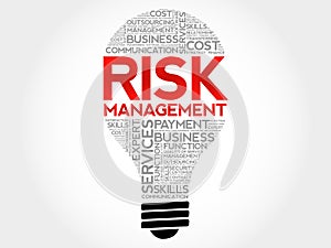 Risk Management bulb word cloud