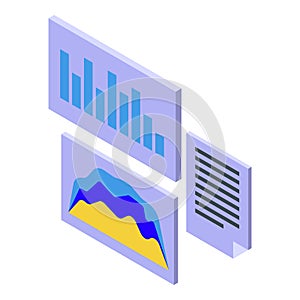 Risk management chart icon isometric vector. Business process