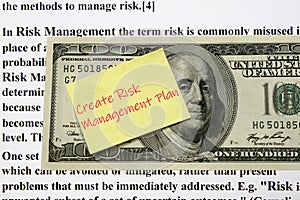 Risk Management concept with money