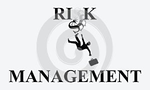 Risk Management Man Falling Illustration