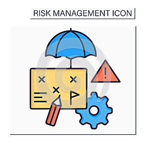 Risk management plan color icon