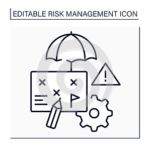 Risk management plan line icon