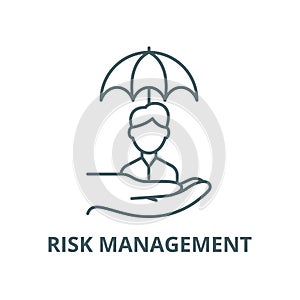 Risk management vector line icon, linear concept, outline sign, symbol