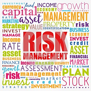 Risk Management word cloud collage, business concept background