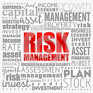 Risk Management word cloud collage, business concept background