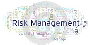 Risk Management word cloud, made with text only.