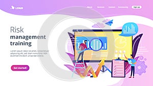 Risk managementconcept landing page.