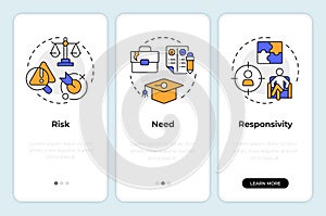 Risk need responsivity model onboarding mobile app screen