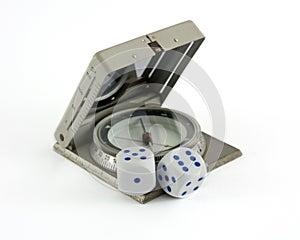 Compass and gamble dices photo