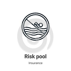 Risk pool outline vector icon. Thin line black risk pool icon, flat vector simple element illustration from editable insurance