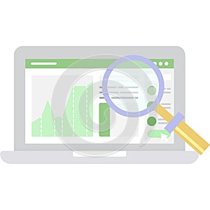 Risk rate estimate icon laptop flat vector