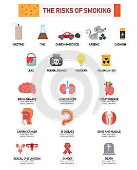 The risk of smoking infographics.vector