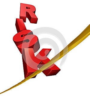 Risk symbol on a tightrope