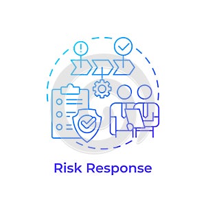 Risk treatment blue gradient concept icon