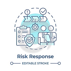 Risk treatment soft blue concept icon