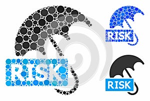 Risk umbrella Composition Icon of Spheric Items