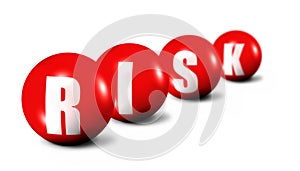 Risk word made of 3D spheres photo