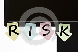 Risk written on color stickers concept