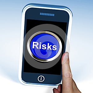 Risks On Phone Shows Investment Risks And Economy Crisis