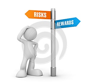 Risks rewards concept 3d illustration