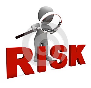 Risky Character Shows Dangerous Hazard Or Risk