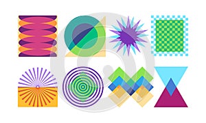 risograph colorful geometric shape effect abstract pattern aesthetic element design decoration style