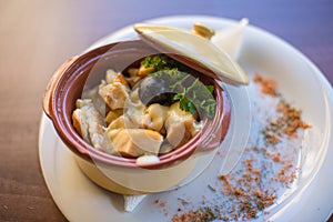 Risoto rice served tradicional in restaurant