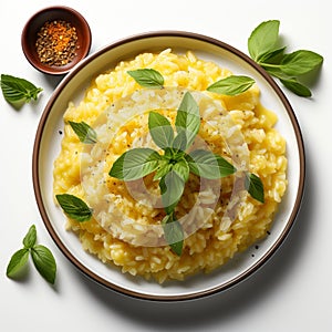 Risotto alla Milanese: Saffron\'s Golden Touch on Creamy Italian Rice