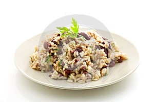 Risotto with black olives