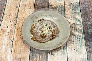 Risotto with boletus and truffle. This is one of the quintessential