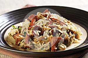 Risotto with mushrooms photo