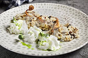 Risotto with Mushrooms and Cream Cheese