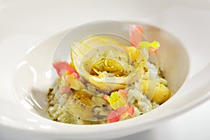 Risotto with pear close up