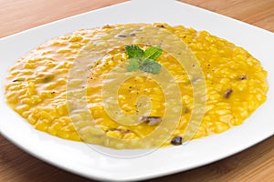 Risotto with saffron and mushrooms