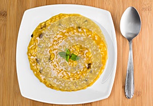 Risotto with saffron and mushrooms