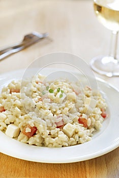 Risotto with tomatoes and cheese