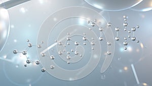 risperidone molecular structure, 3d model molecule, atypical antipsychotics, structural chemical formula view from a microscope