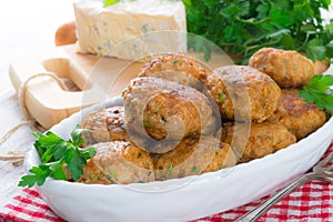 Rissole with mould cheese and parsley