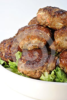 Rissole with organic salad
