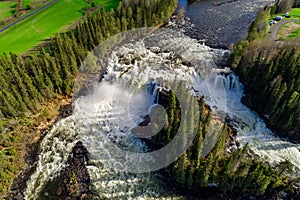 Ristafallet waterfall in the western part of Jamtland is listed as one of the most beautiful waterfalls in Sweden photo